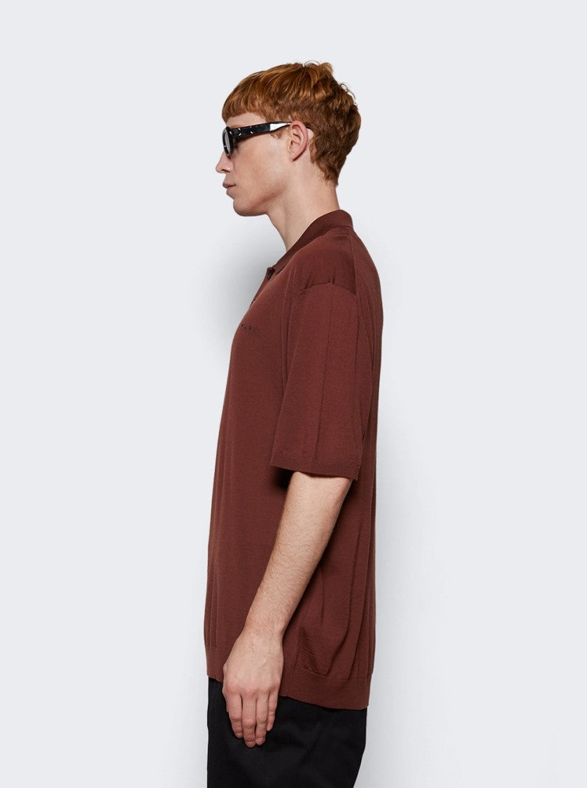Marni Short Sleeve Polo Shirt Raisin