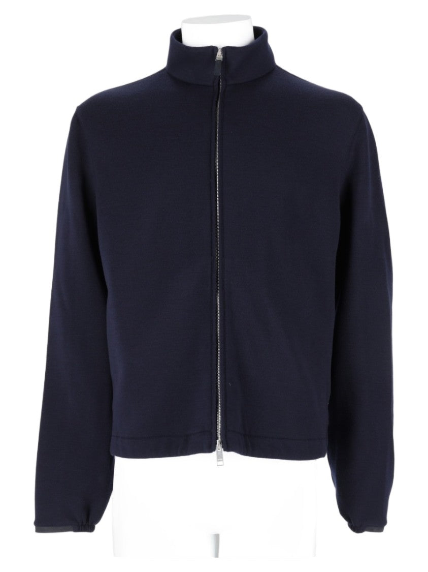 Zegna Black Full-Zip Stand-Up Collar Sweatshirt