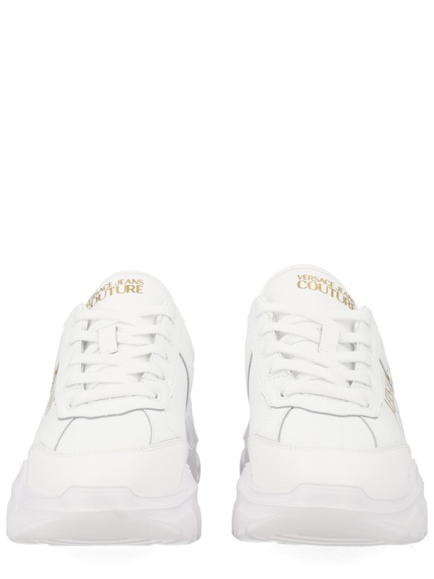 Versace Jeans Couture White Chunky Sculpted Sole Logo Sneakers