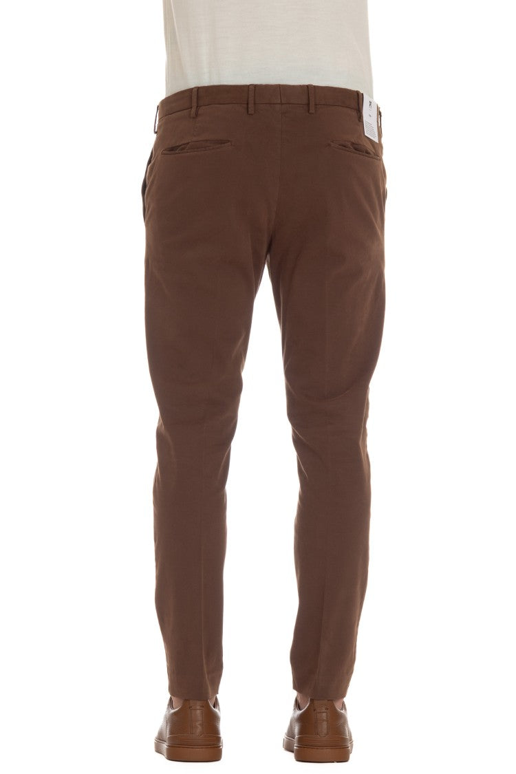 Pt Torino Dieci Fit Cotton Satin Trousers
