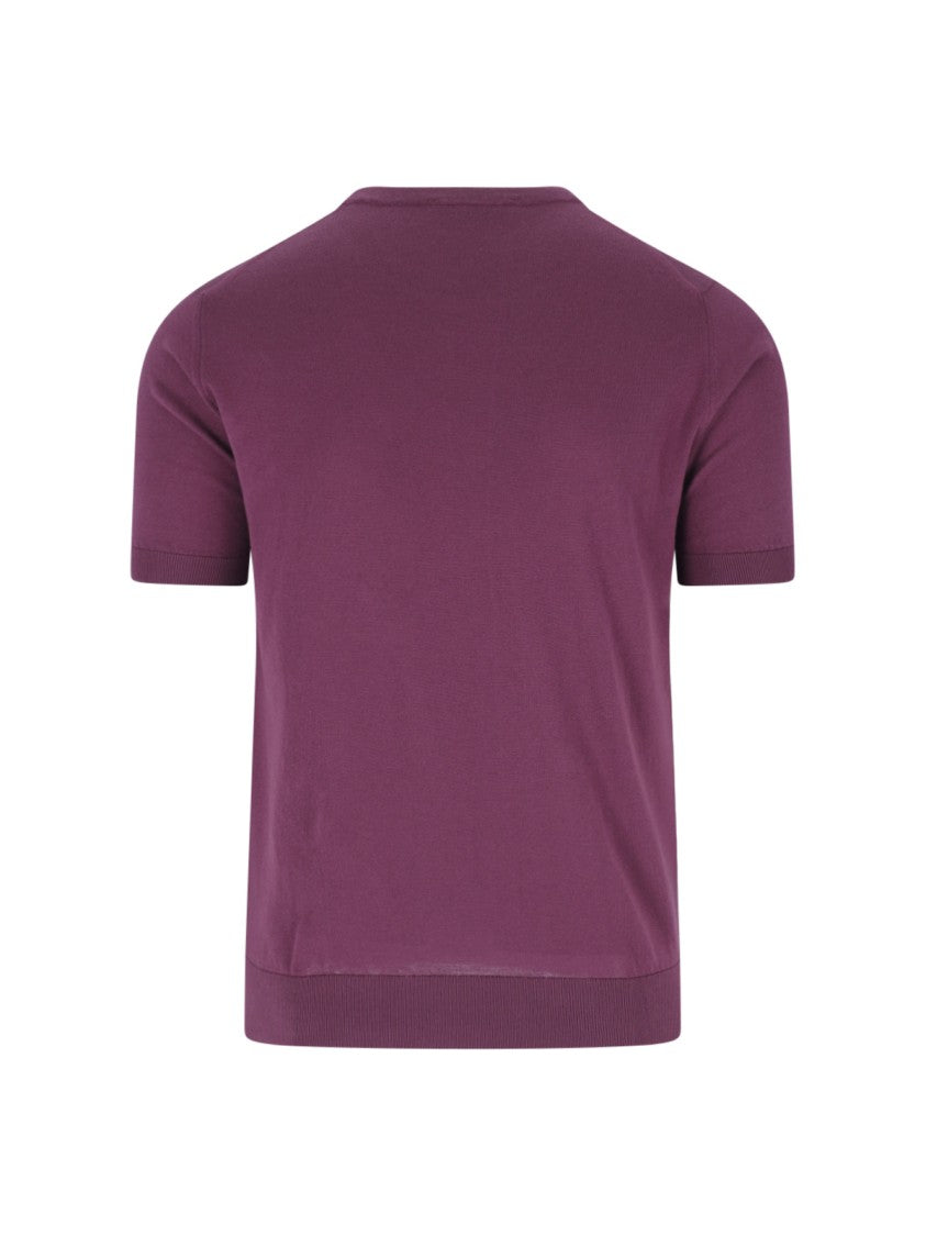 John Smedley Burgundy Kempton Sea Island Cotton T-Shirt