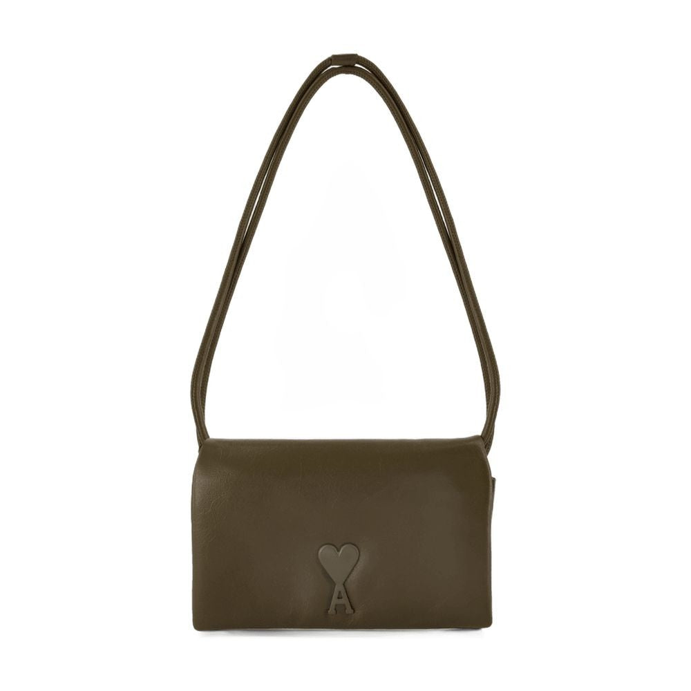 Ami Voulez Vous Shoulder Bag - Leather - Khaki
