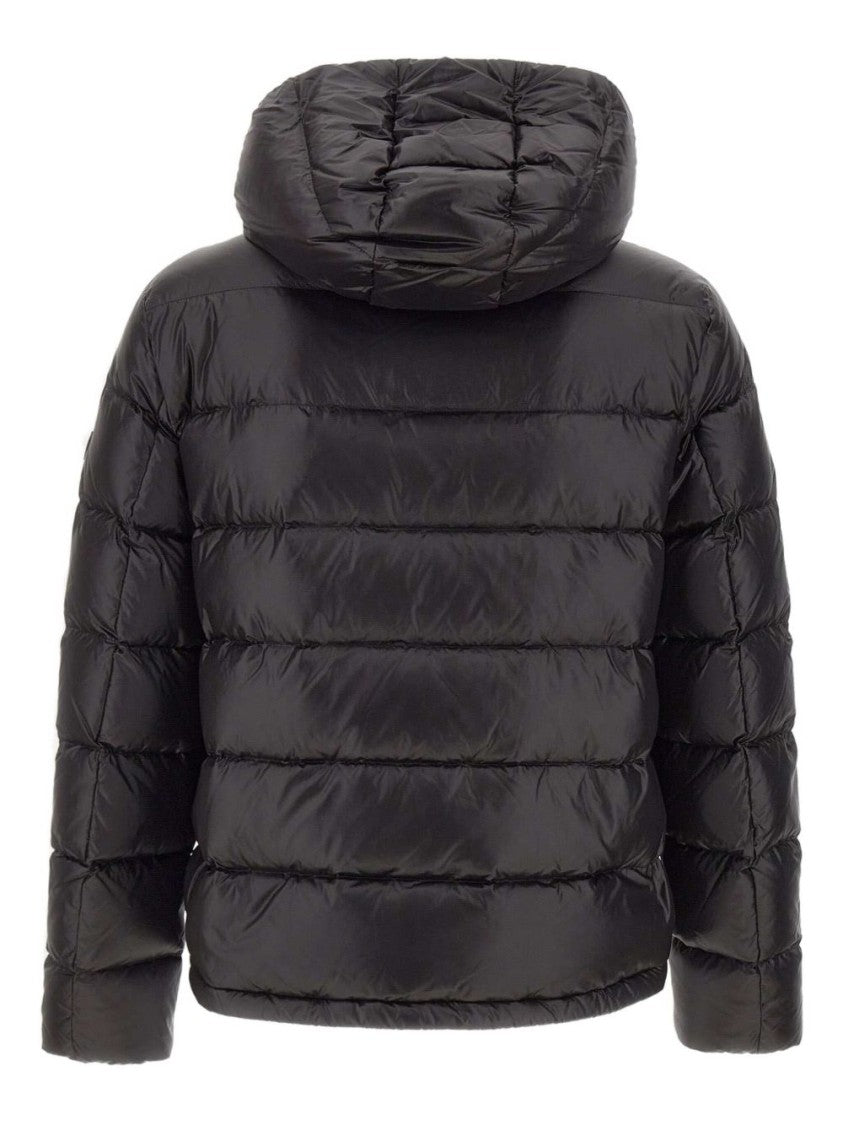 Peuterey Classic Black Tailored Coat With Minimalist Design