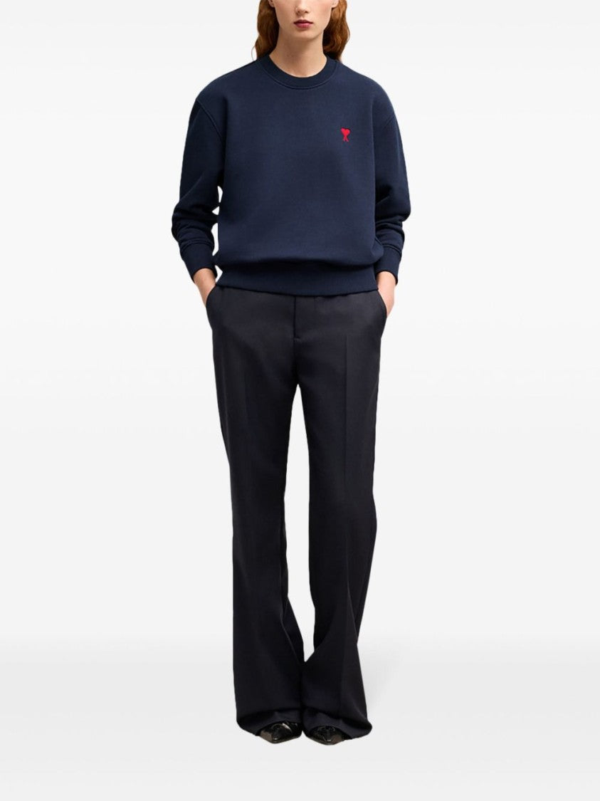 Ami Monogram Motif Cotton Sweatshirt