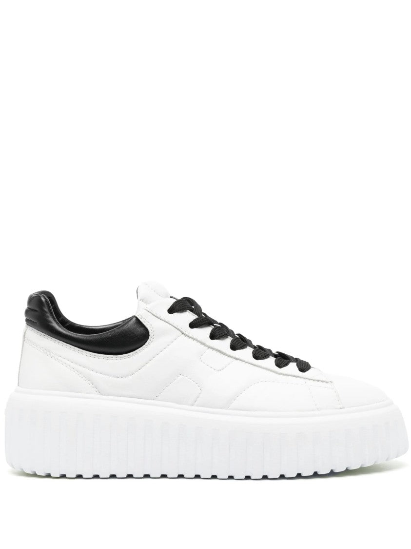 Hogan Black Contemporary Nappa Leather Ridged Sneakers
