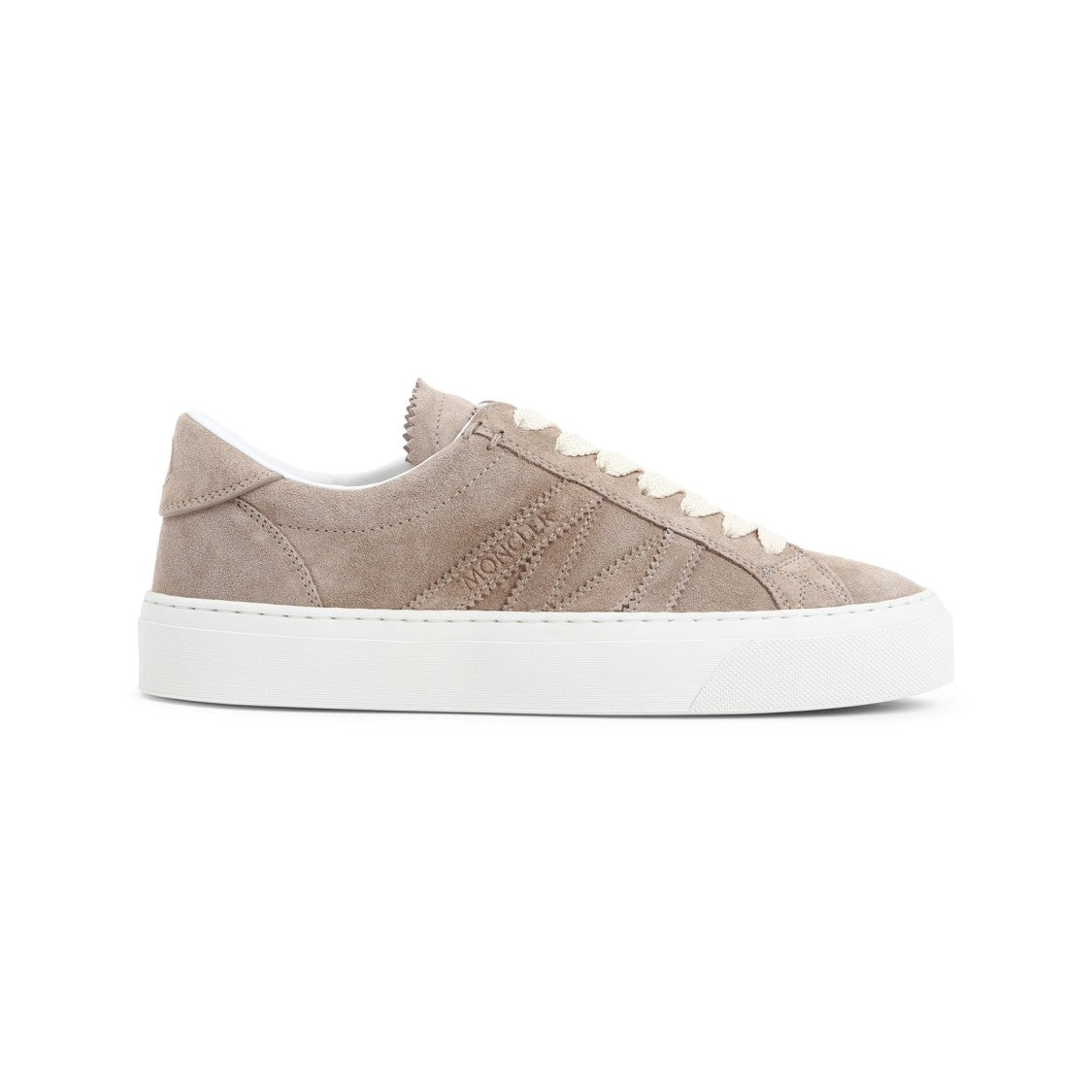 Moncler Light Beige Suede Leather Monaco2 Low Top Sneakers