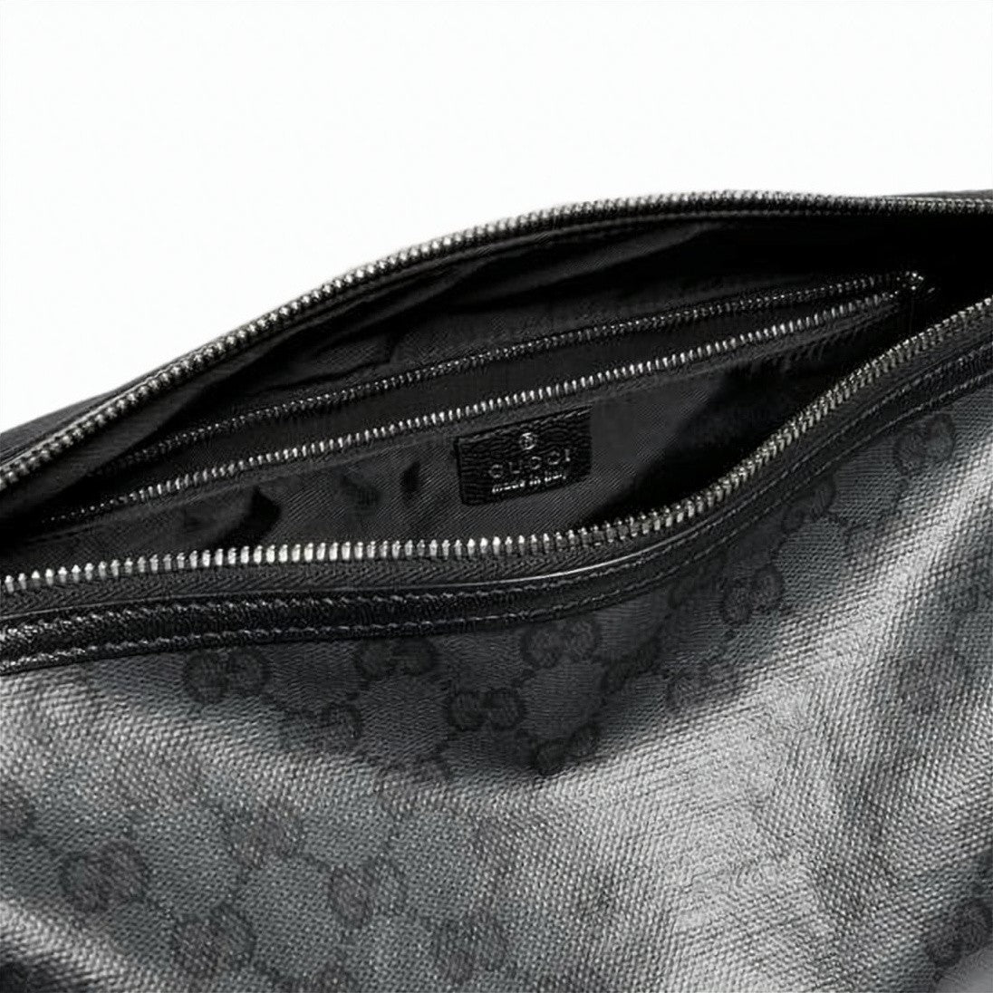 Gucci Textured Canvas Shoulder Bag With Monogram Pattern
