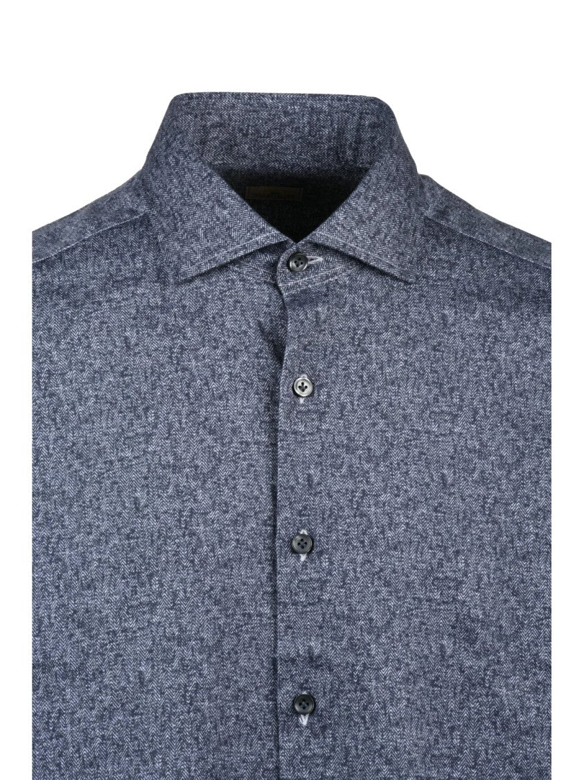 Sonrisa Textured Heathered Cotton Shirt With Classic Button-Up Design