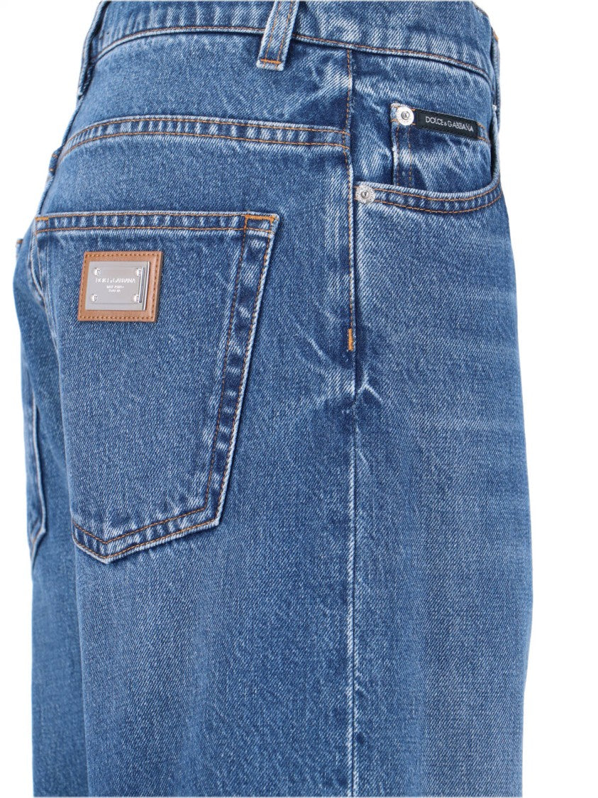 Dolce & Gabbana Cuffed Jeans – Blue