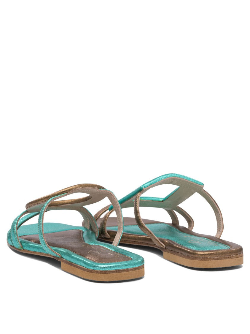 Elina Linardaki Light Blue Leather Sandals