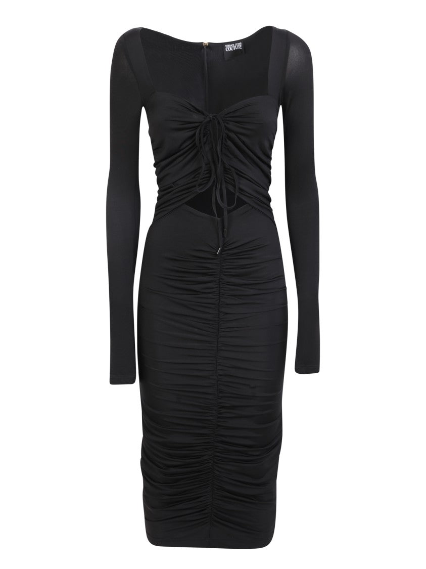 Versace Jeans Couture Black Cut-Out Midi Dress