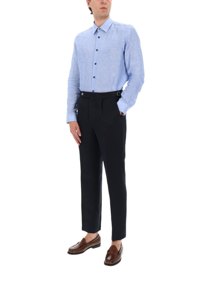 Boss Relaxed Fit Pleated Linen Pants
