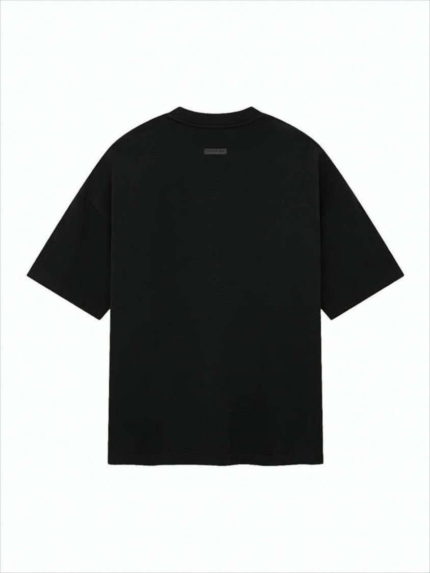 Fear Of God Boxy Black Short-Sleeve T-Shirt With Tonal Lettering