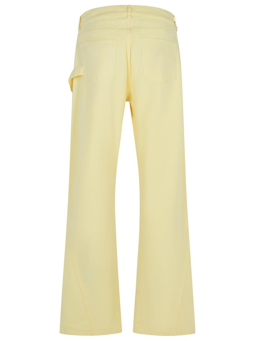 J. W. Anderson Workwear' Cotton Pants With Yellow Twisted Leg