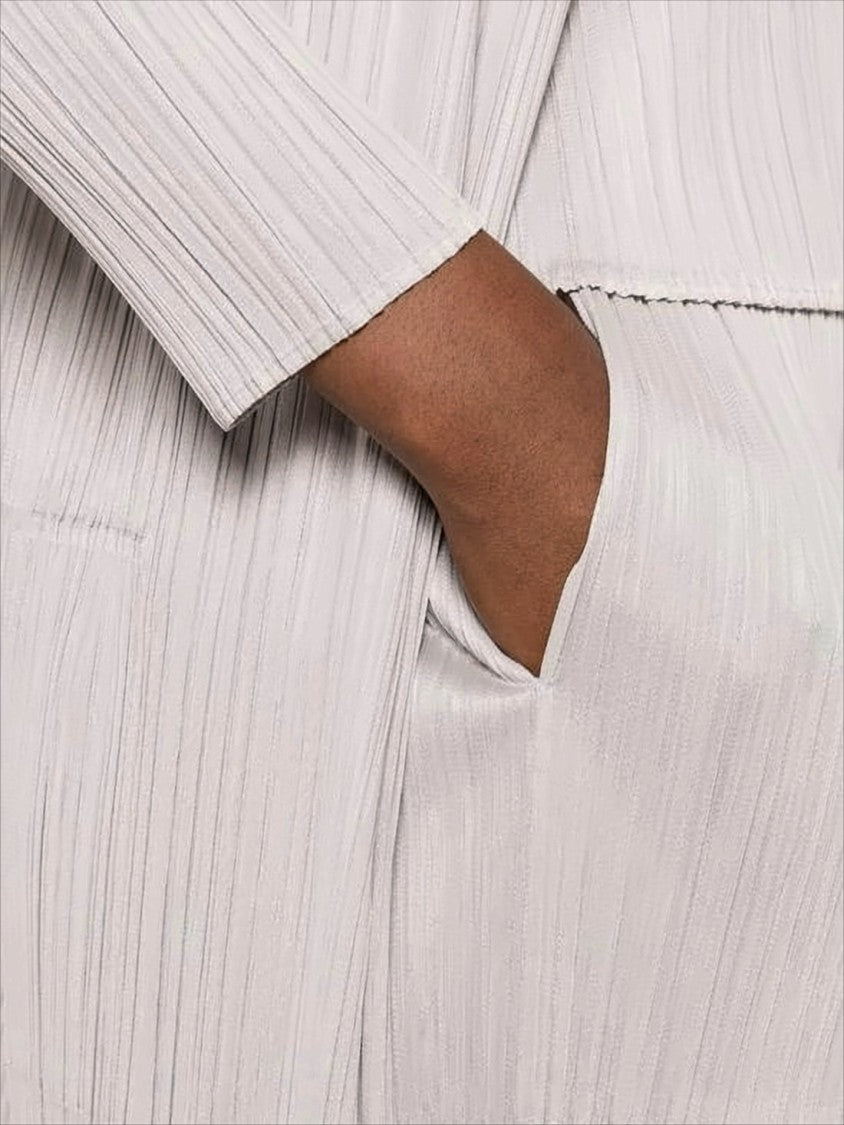 Pleats Please Relaxed-Fit Straight Leg Pants With Pleated Texture