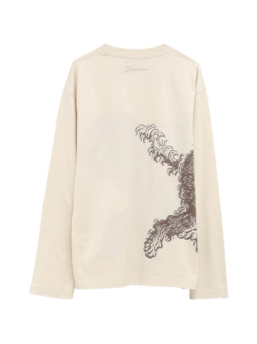 Jacquemus Long-Sleeve Dog Print Cotton T-Shirt