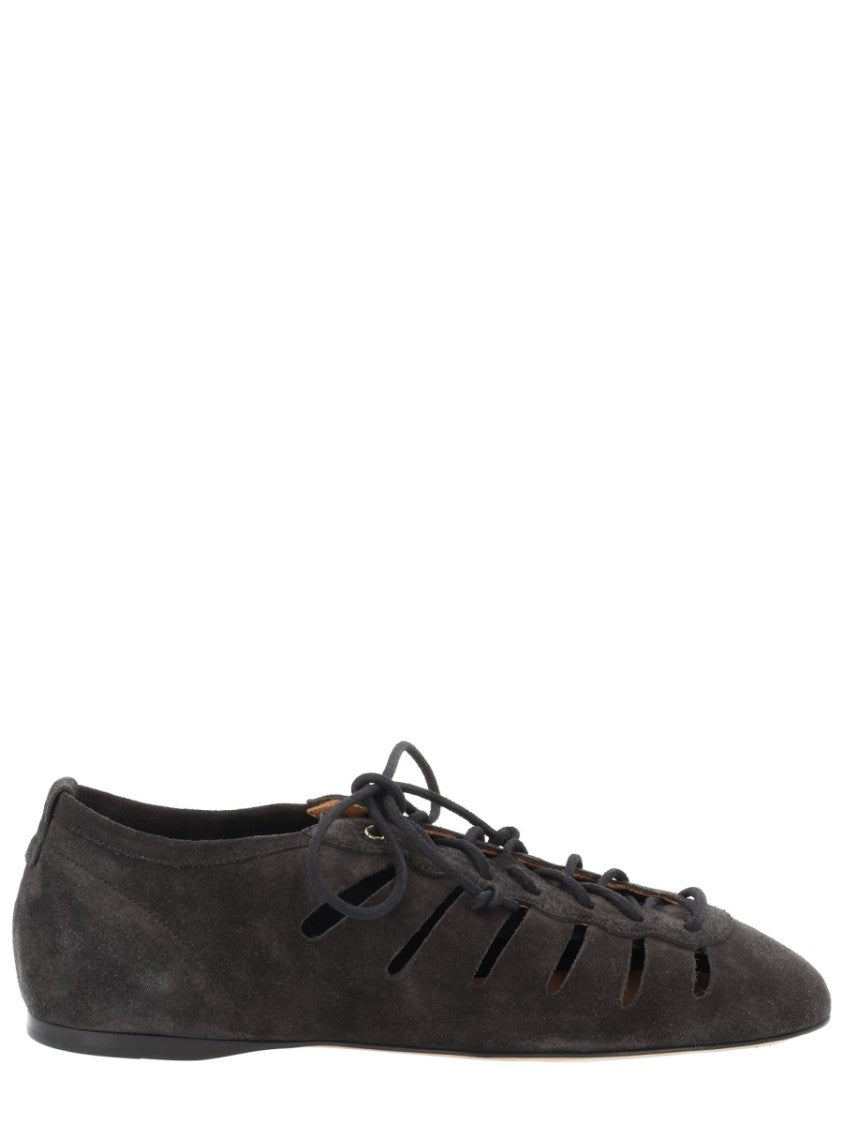 Isabel Marant Leyza Suede Texture Cut-Out Flats