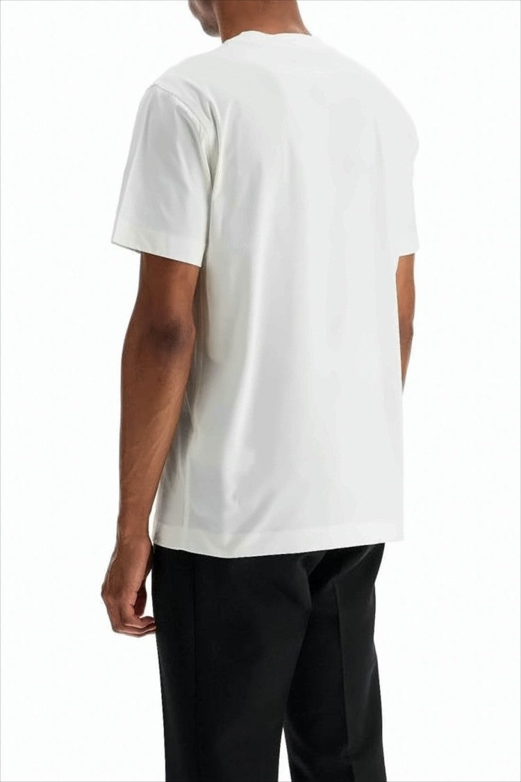 Burberry White Minimalist Cotton T-Shirt With Embroidered Logo