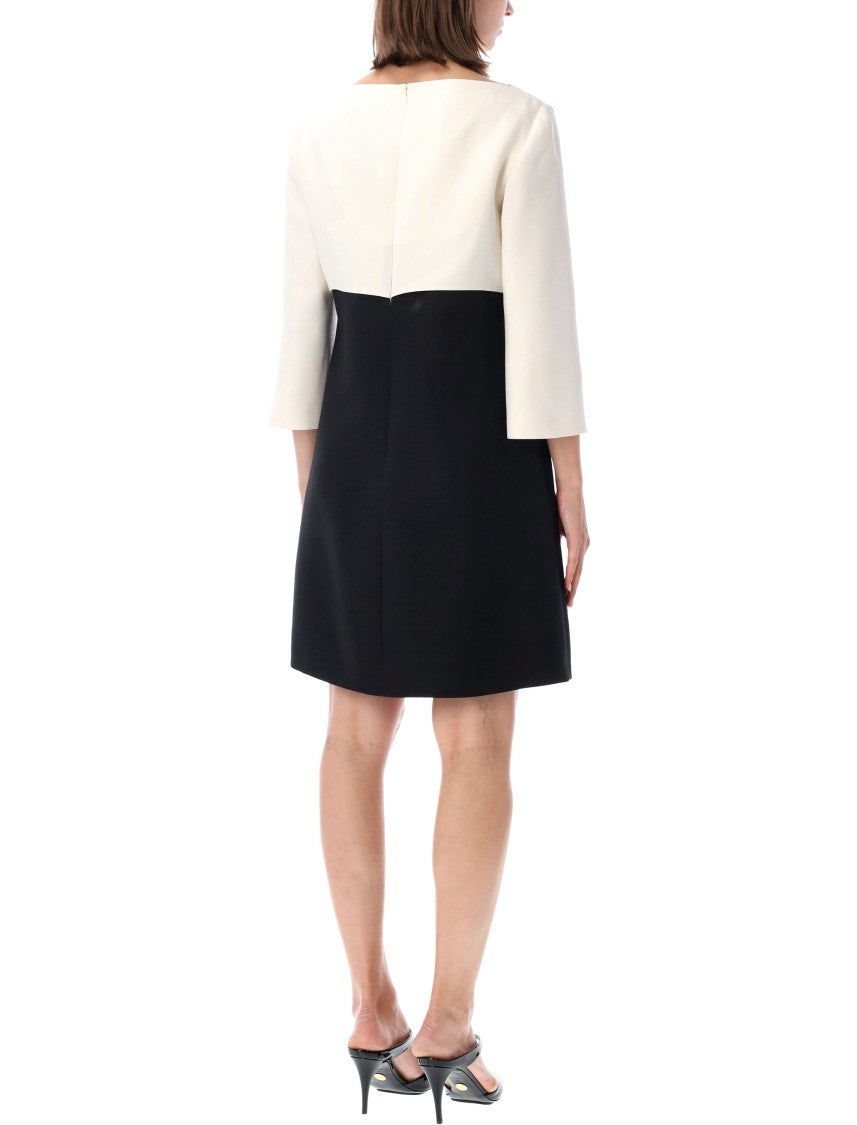 Valentino Garavani Mini Two-Tone Dress With Unique Cutout Detail
