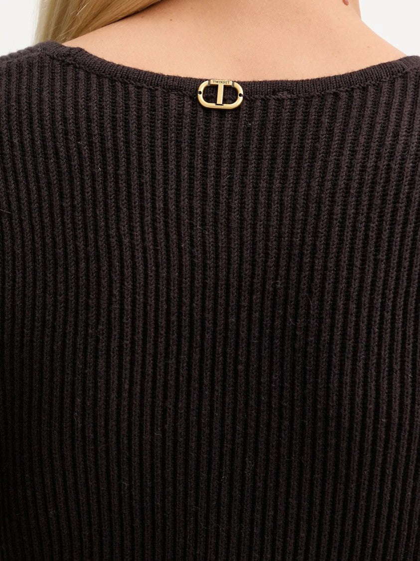 Twin-Set Refined Tailored Sweater With Smooth Structure