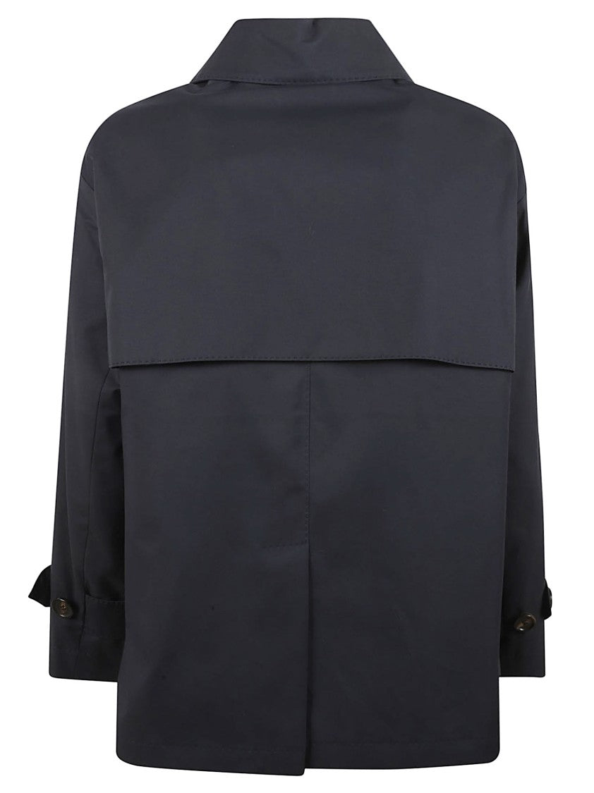 Max Mara Double-Breasted Black Coat With Distinctive Flap
