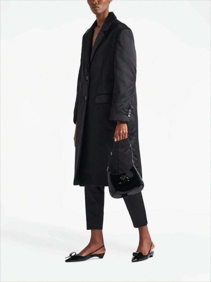 Prada Glossy Patent Leather Shoulder Bag With Gold-Tone Hardware