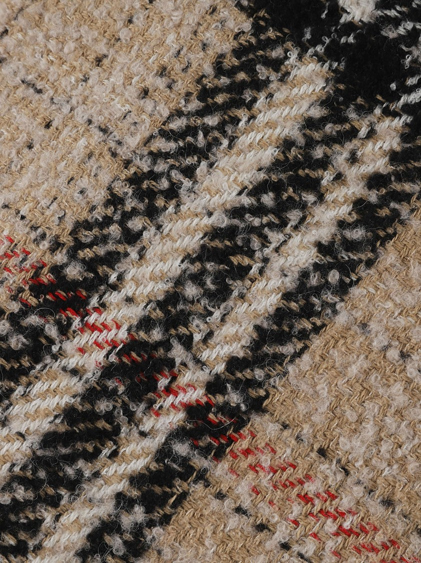 Burberry Plaid Cashmere And Mulberry Silk Scarf