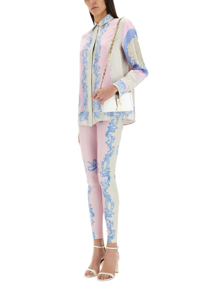 Versace "Cameo" Pastel Print Silk Shirt
