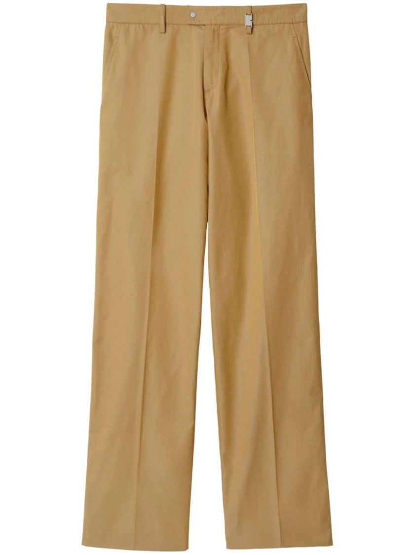 Burberry Tailored Straight-Leg Trousers With Pressed Crease