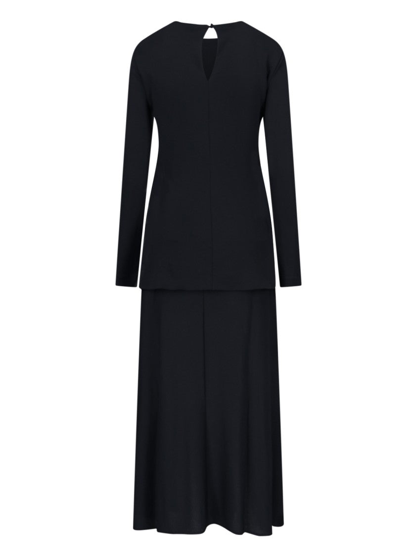 Jil Sander Black Layered Midi Dress