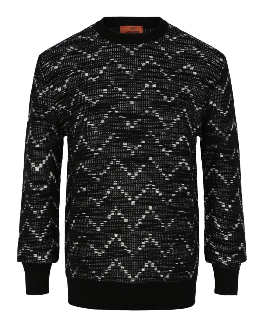 M Missoni Zig-Zag Crewneck Pullover Sweater