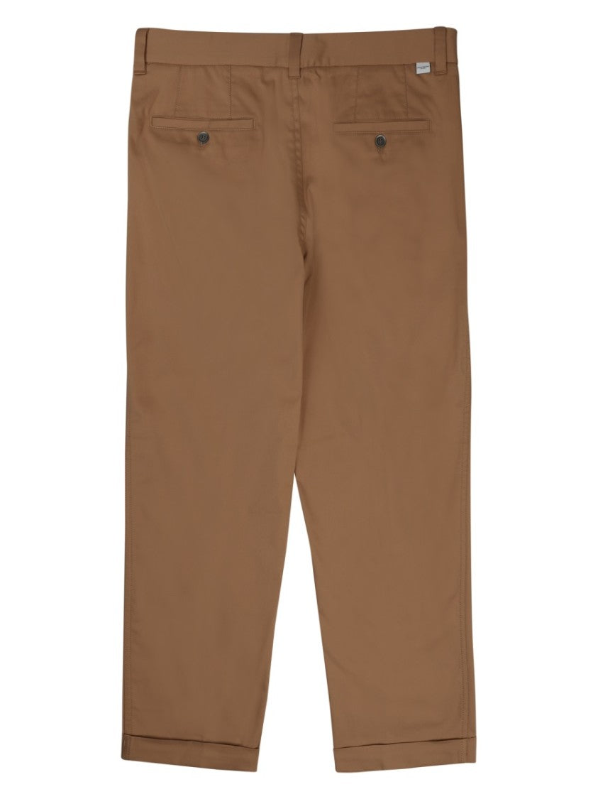 Paolo Pecora Milano Classic Straight-Leg Trousers With Pleats And Structured Texture