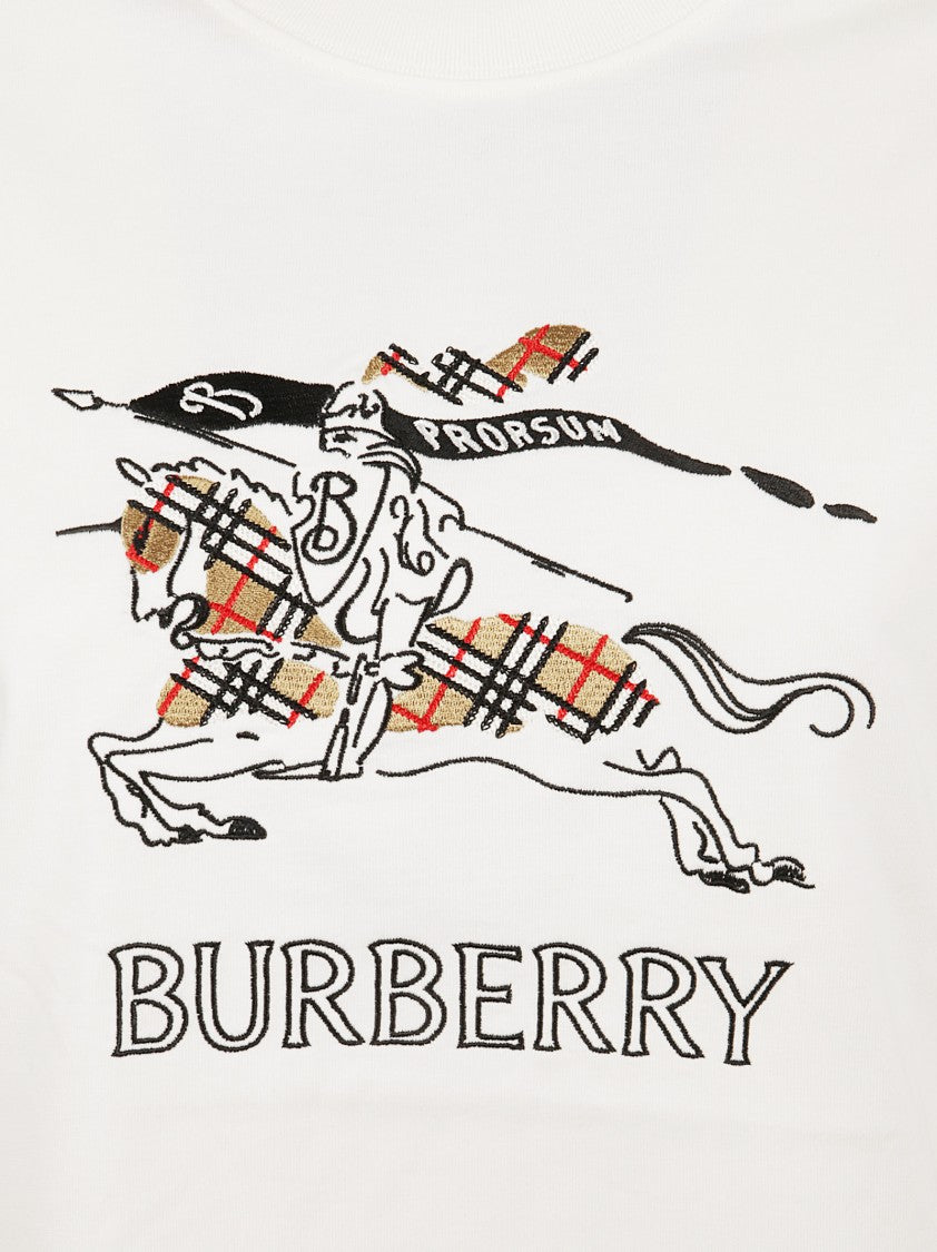 Burberry White Pure Cotton T-Shirt