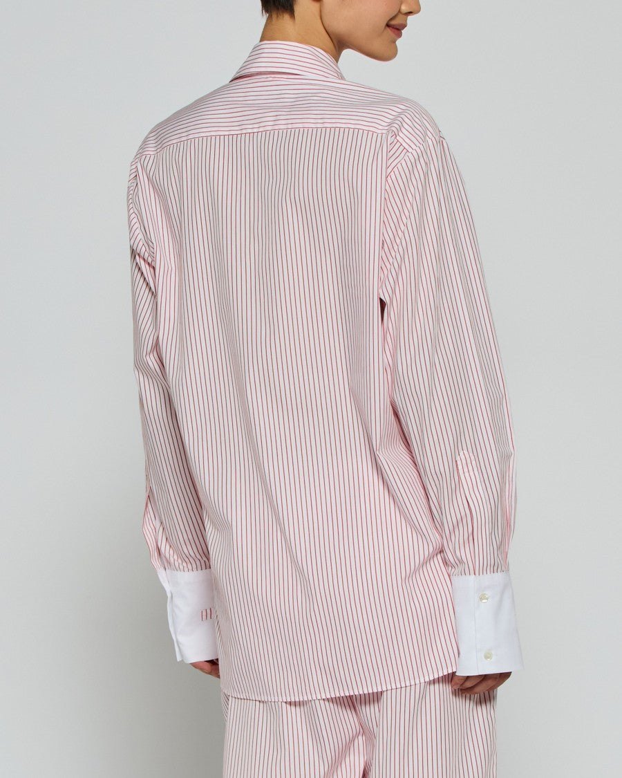 Serena Bute Striped Oversized Shirt '25 - Red/White