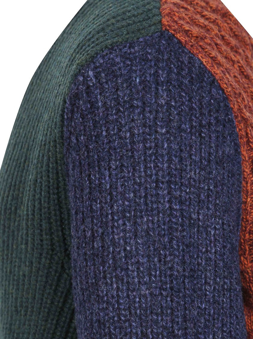 Barbour X Paul Smith Cable Colorblock Knit Pullover Sweater
