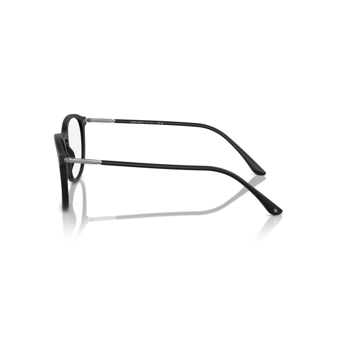 Giorgio Armani 0Ar7125 Round Black Acetate Frame Sunglasses With Keyhole Bridge