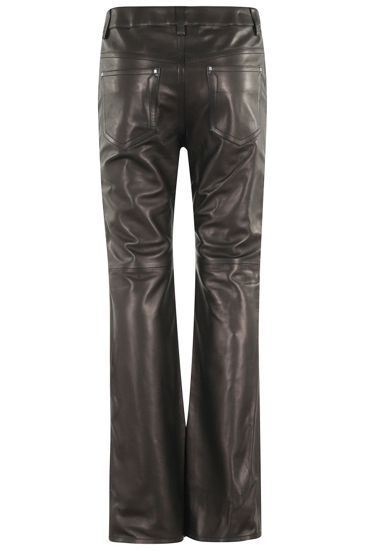 Rabanne Leather Pants With Central Button Closure
