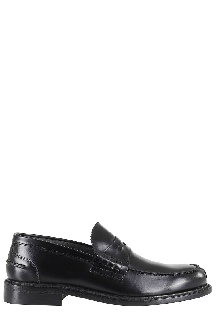 John Spencer Black Shiny Penny Design Leather Loafers