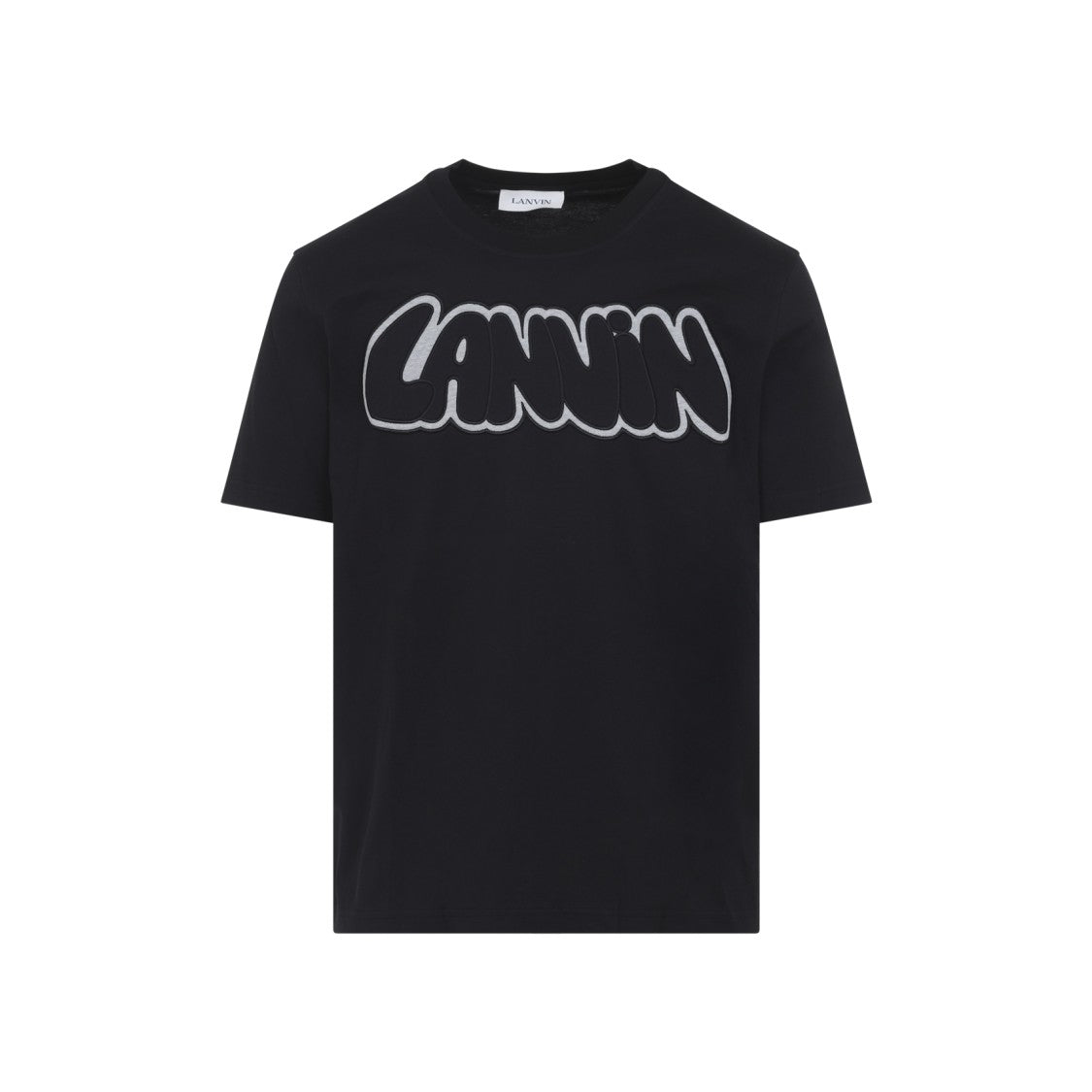 Lanvin Graphic Logo Black T-Shirt With Contrasting Outline