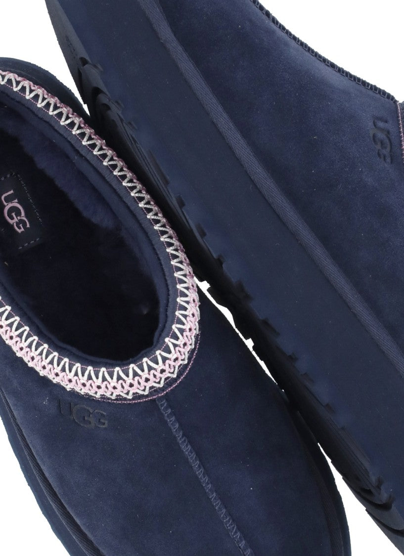 Ugg Blue Tazz Embroidered Suede Loafers