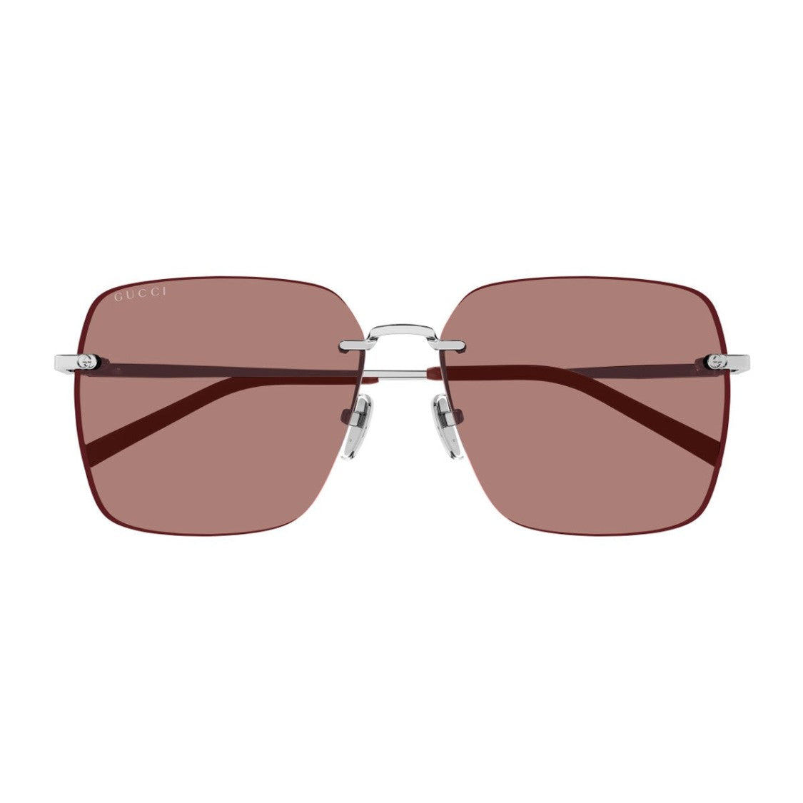 Gucci Bordeaux Institutional Logo Gg1955sa Metal Square Sunglasses