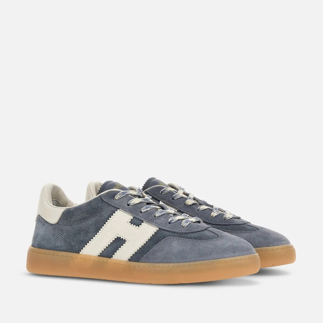 Hogan Cool Allacciato H Sneakers In Blue Denim