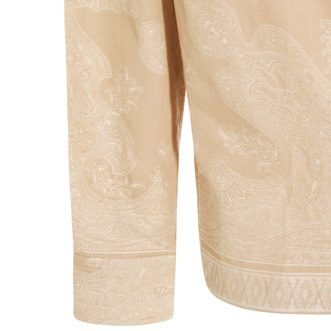 Etro Beige Paisley Jacquard Shirt With Classic Collar And Button-Down Front