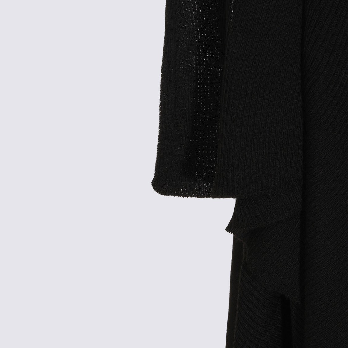 Rick Owens Long Open-Front Sweater With Asymmetrical Hemline