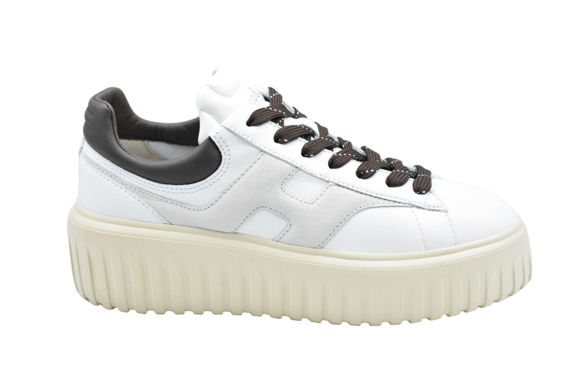 Hogan White Leather Suede Memory Foam Sneakers