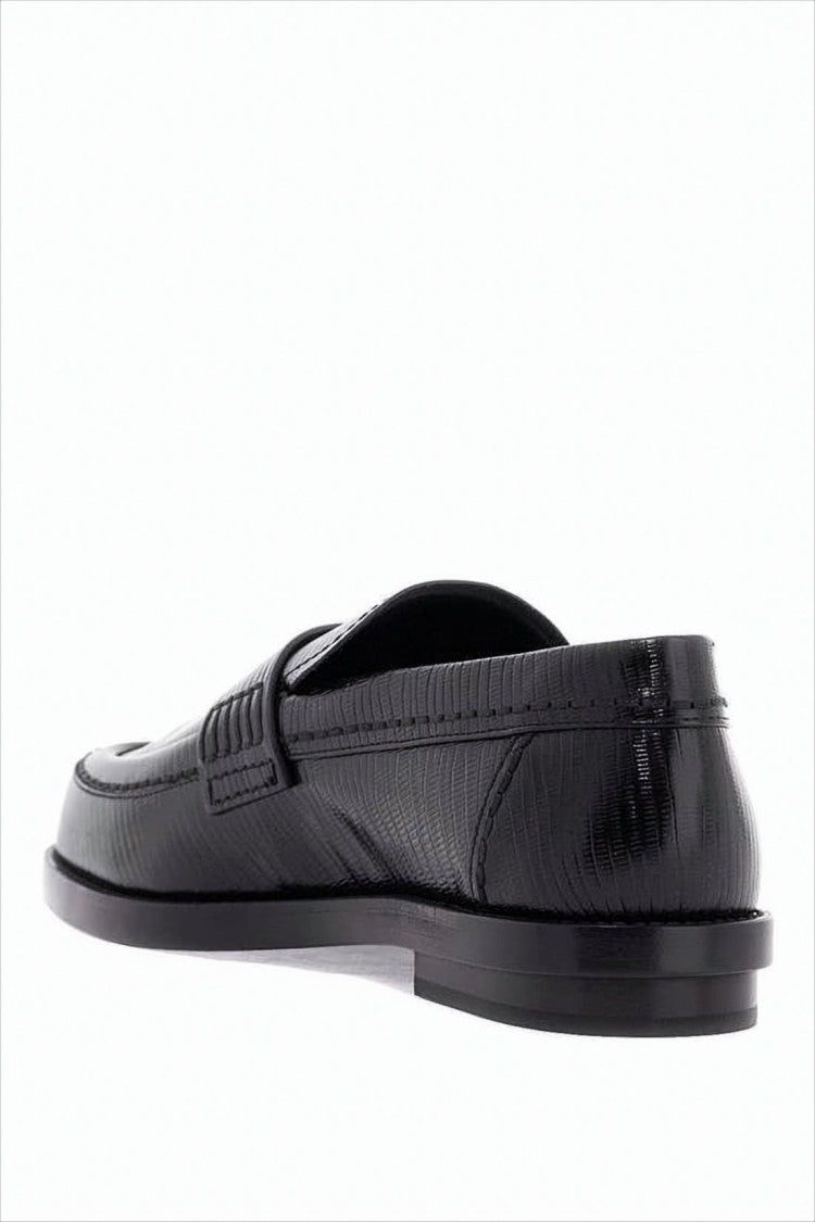 Alexander Mcqueen Textured Leather Loafer With Embossed Pattern