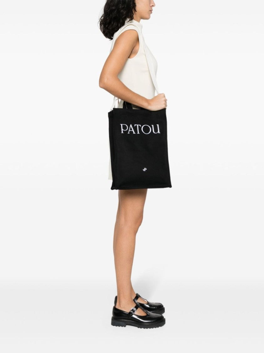 Patou Black/White Shoulder Bag With Logo