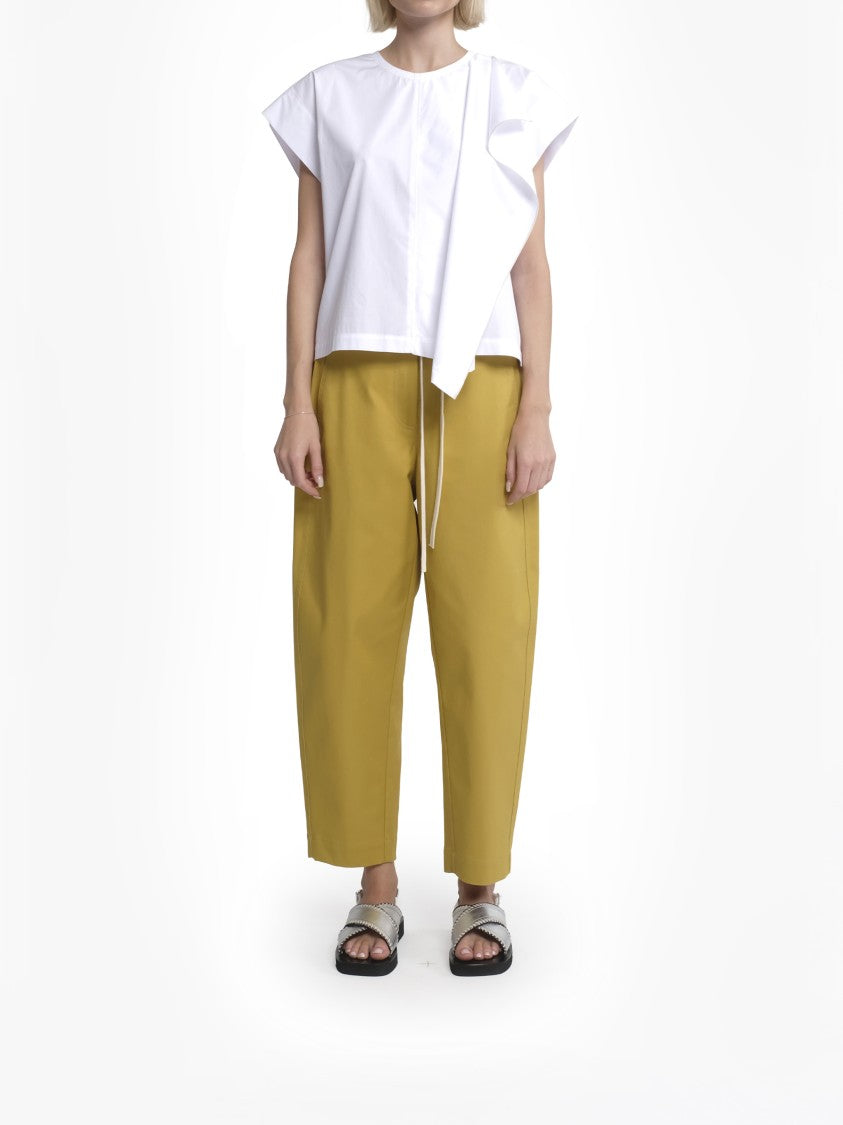 Tela Mustard Yellow Pantalone Disco Track Pants