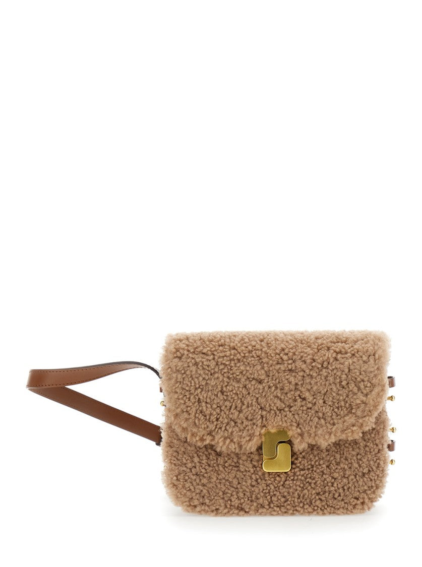 Soeur Plush Textured Mini Bag With Gold-Tone Clasp