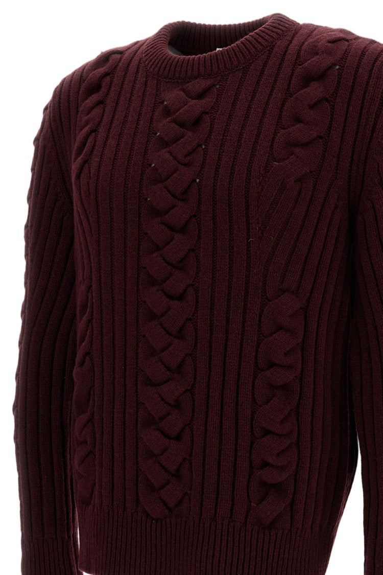 Alexander Mcqueen Cable-Knit Wool Sweater With Ribbed Detailing